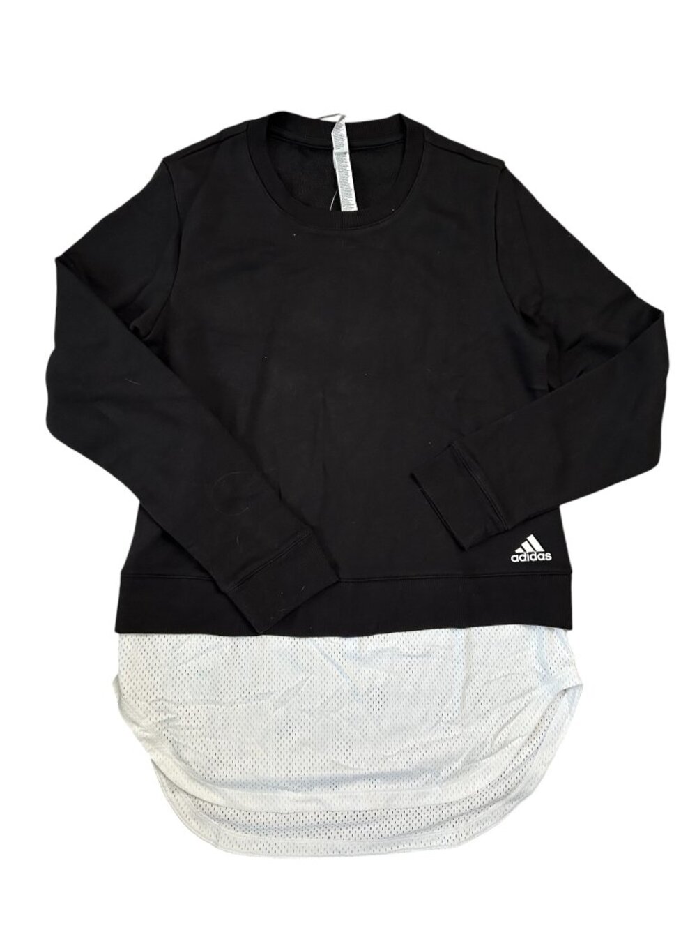 Adidas Women's Size S Small Dual Layer Sweater Sweatshirt Black & White NWT